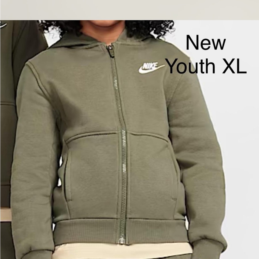 Nike women olive Green Zip-Up Hoodie Size Women Small